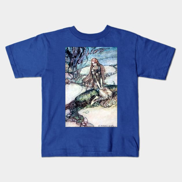 Undine Beneath the Water - Arthur Rackham Kids T-Shirt by forgottenbeauty